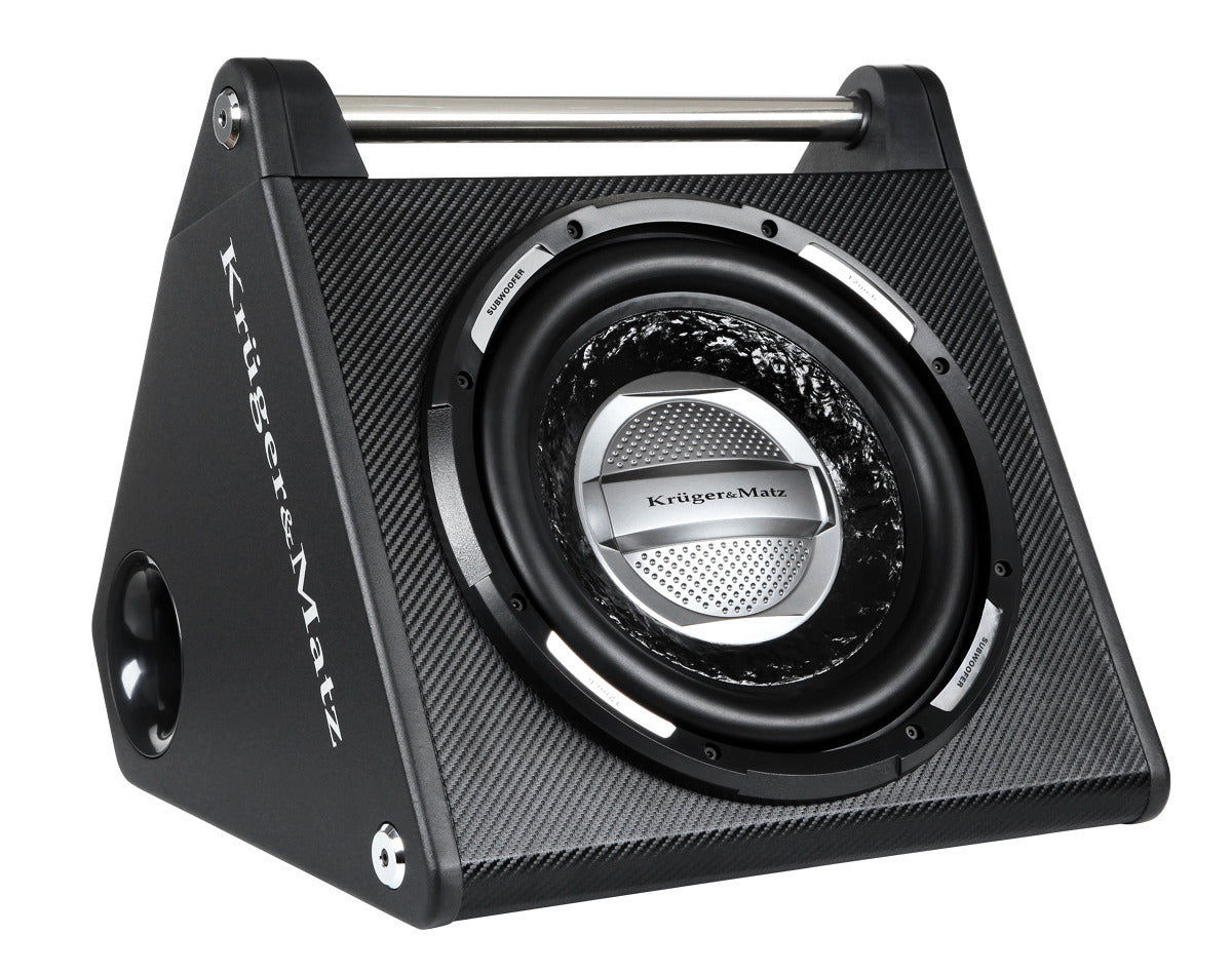 Subwoofer Auto Activ KrugerMatz KMI300X 12 (30 cm) 500W cu Amplificator Încorporat, Tub Bass Auto