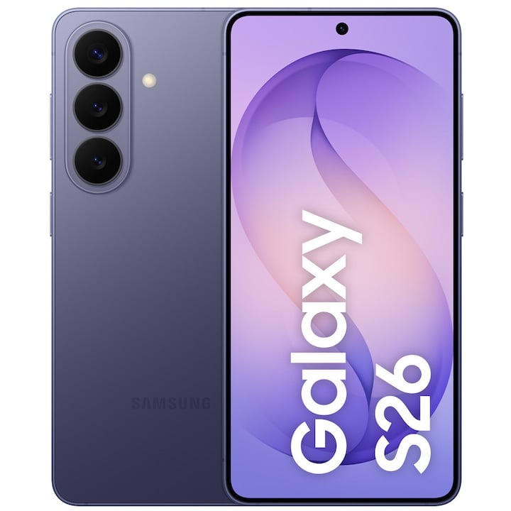 Telefon mobil Samsung Galaxy S26, Dual SIM, 12GB RAM, 256GB, 5G, Cobalt Violet