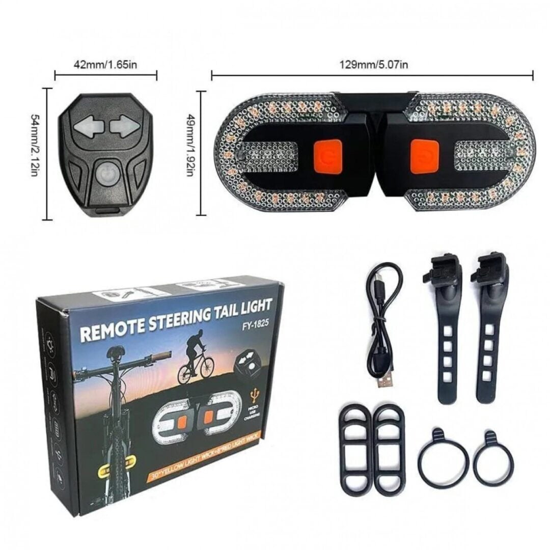 Bec stop bicicleta cu semnalizare, incarcare usb, universal , fara fire