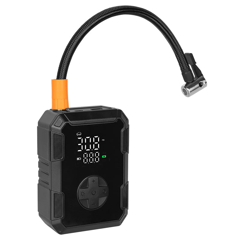 Compresor auto portabil 150 PSI cu acumulator, afișaj LCD și funcție Power Bank