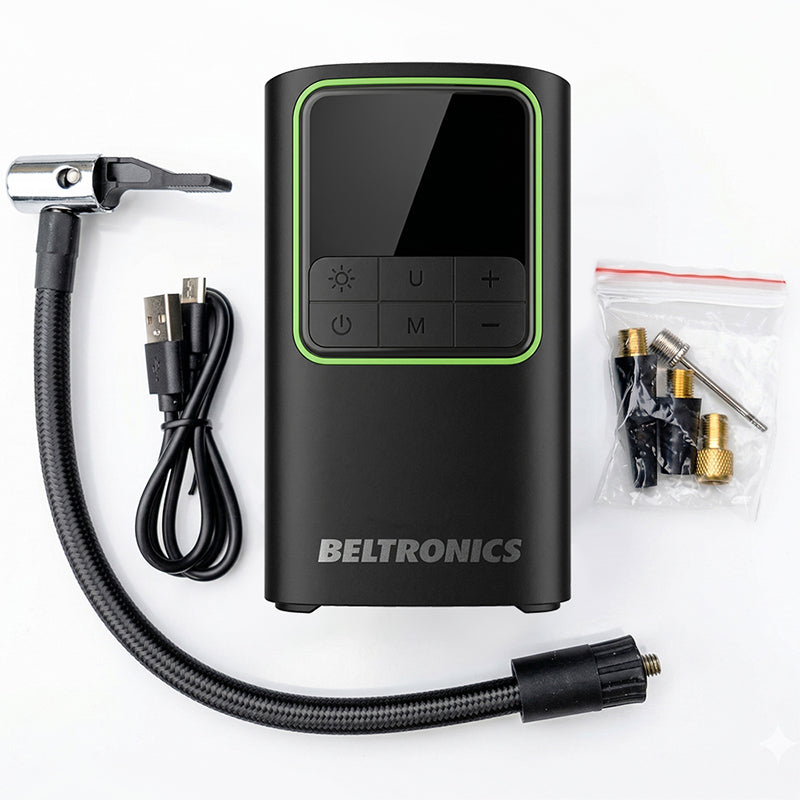 Compresor auto portabil cu acumulator 4000 mAh, 150 PSI, USB-C și afișaj digital