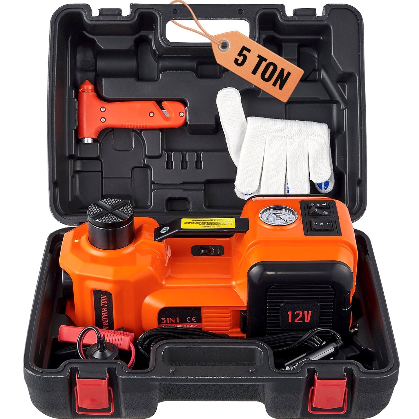 Cric electric cu compresor si Lanterna 5 Tone, ATV SSV, din Aluminiu 5 Tone, Cric atelier , Maverick, rzr, Offroad