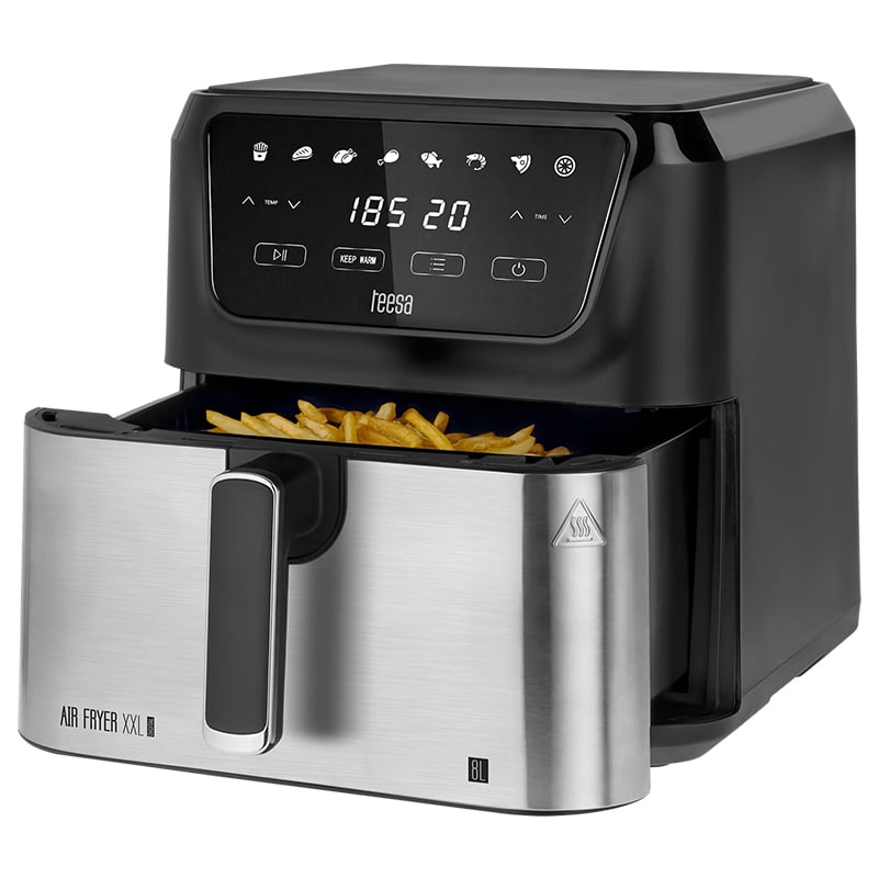 Friteuză cu aer cald Teesa XXL 8 L, 1700 W, digitală, 8 programe, funcție de deshidratare
