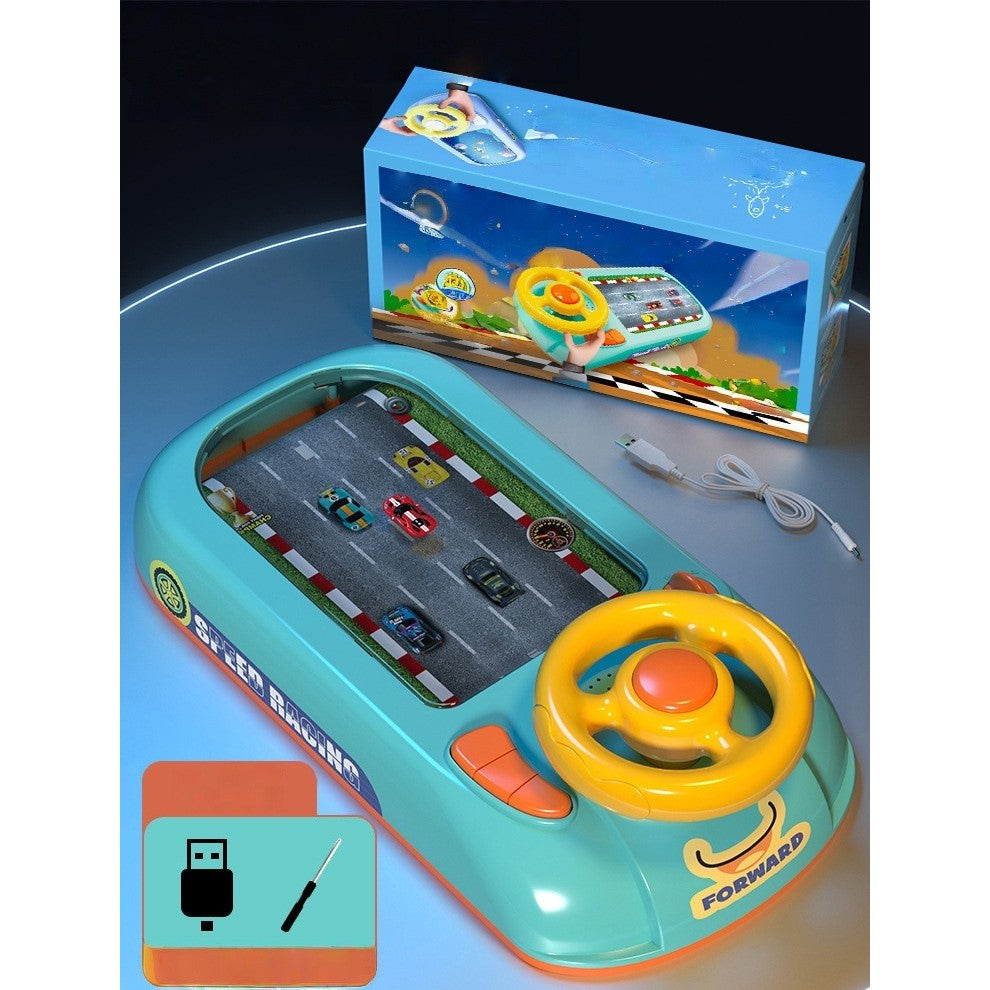 Joc Simulator de Condus, Speed Racing , 3-6 Ani, Volan Interactiv, Efecte Sonore, din ABS, USB Inclus, Verde