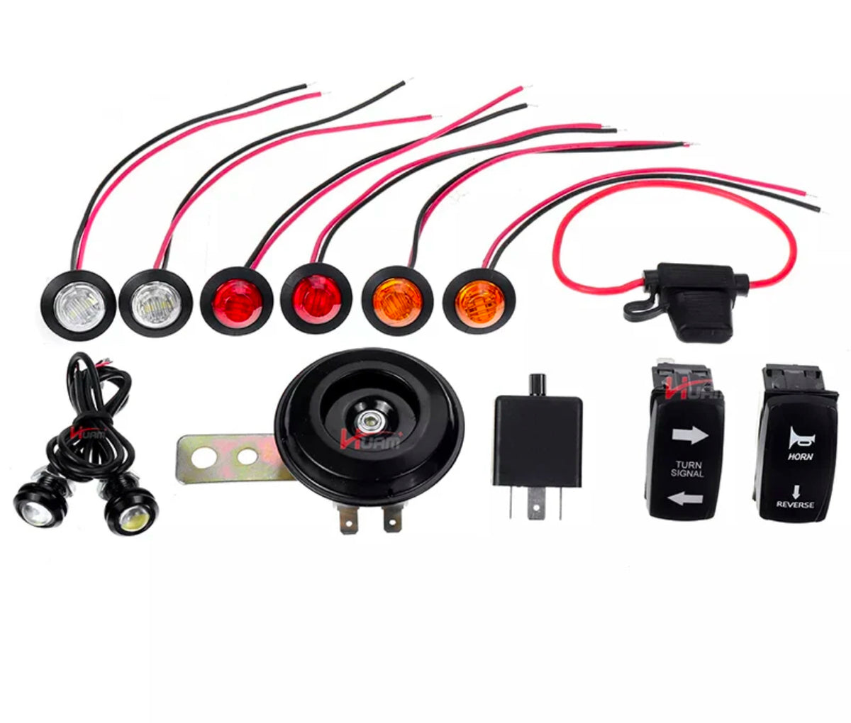 Kit semnalizare universal cu claxon , atv , ssv, canam, polaris, segway, cf moto, Sistem semnalizare, buton