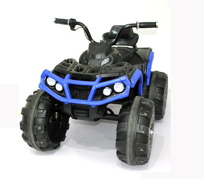 Masina copii ATV electric pentru copii, albastru, 90W, 12V, scaun tapitat, Albastru, copii