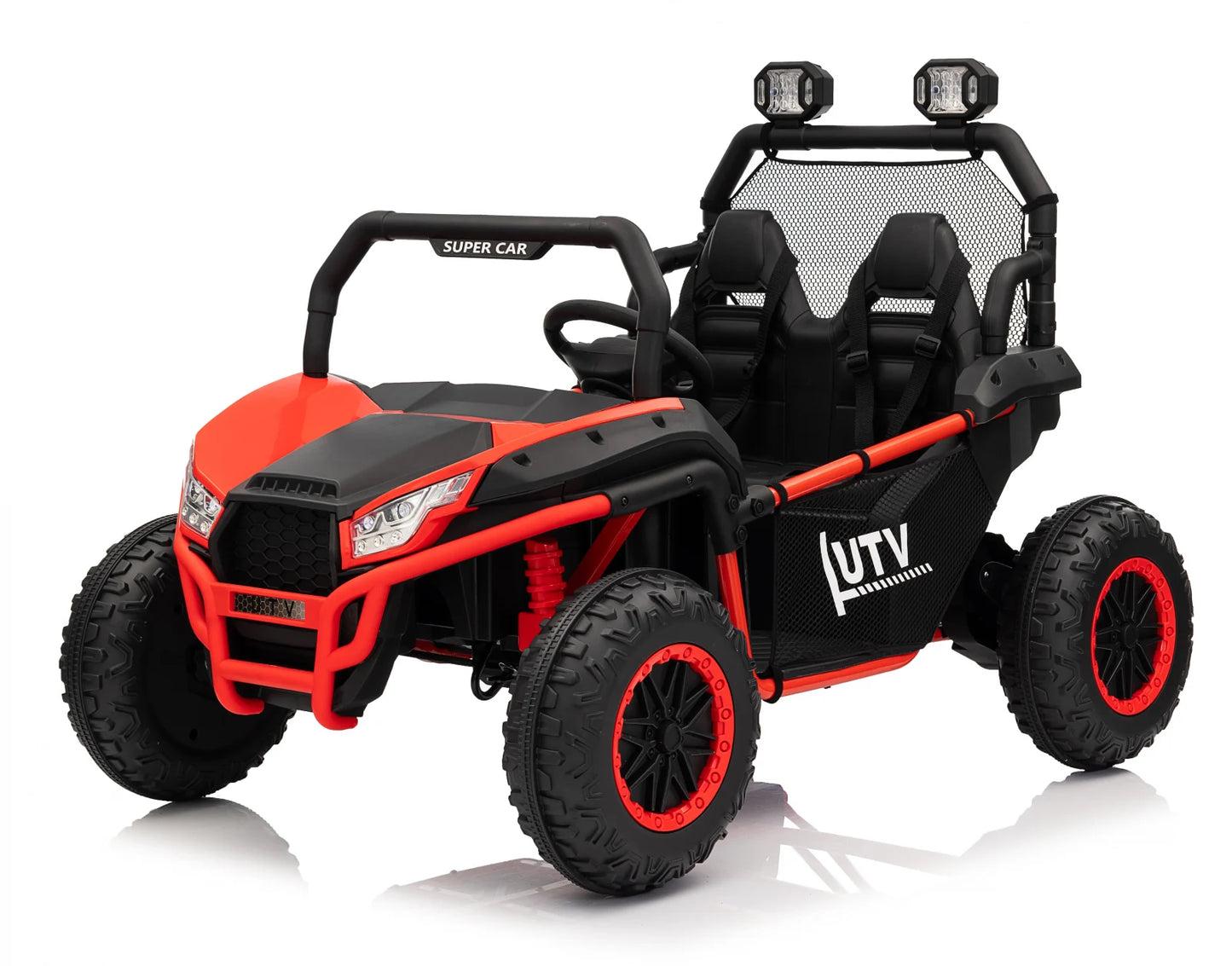Masina copii UTV electric pentru copii Dune-Buggy V2, 2 locuri, 800W, 24V 10Ah, premium, rosu, copii