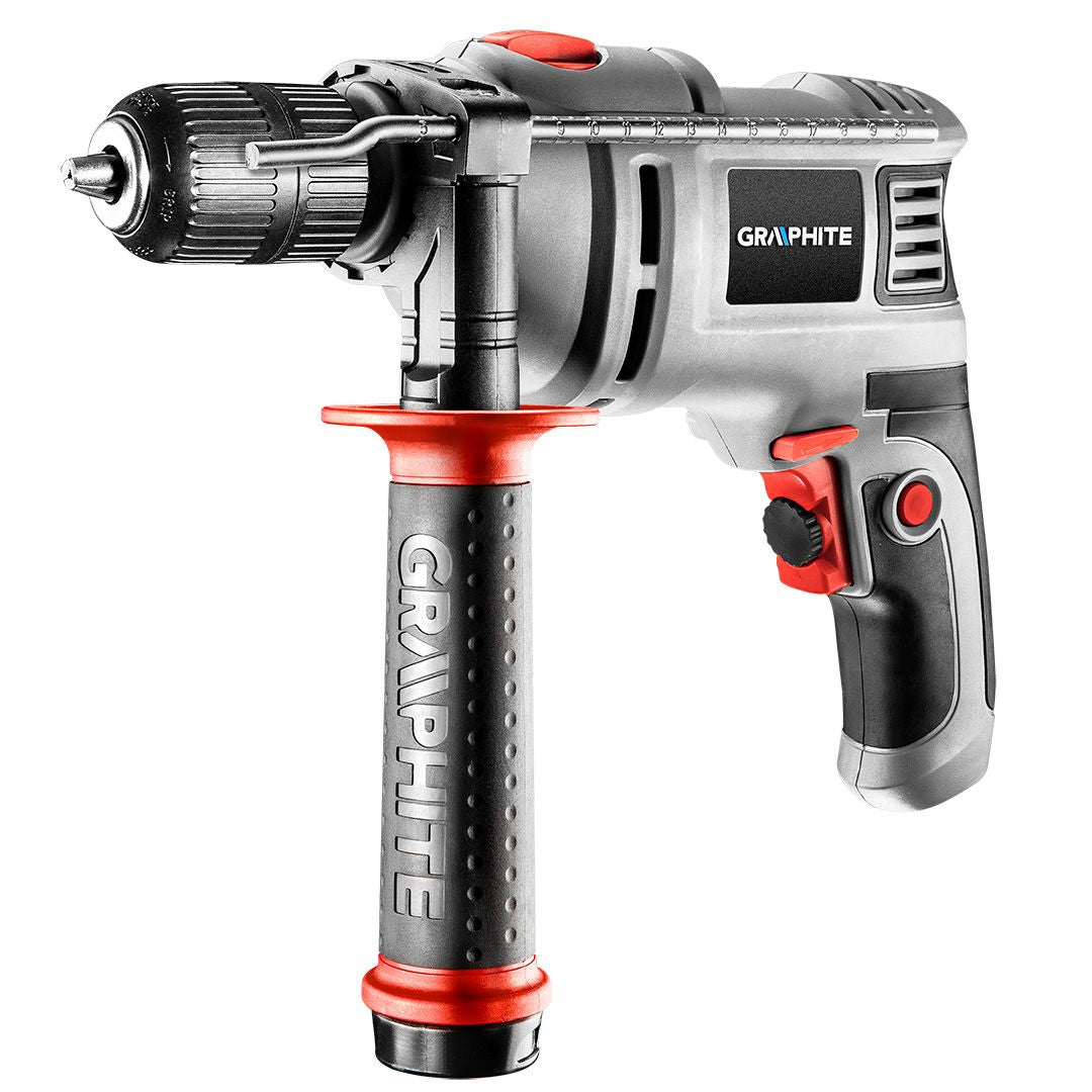 Masina de gaurit cu percutie 550 W, mandrina fara cheie 13 mm, BMC, 10 burghie GRAPHITE