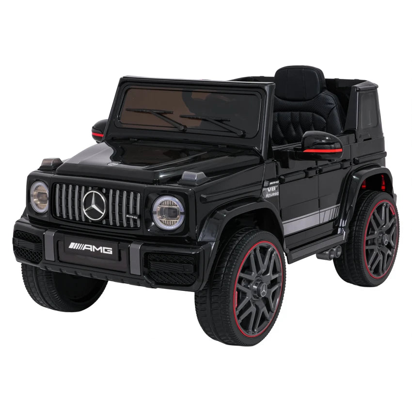 Mașinuță electrică copii Mercedes G63 AMG 12V , telecomandă, roți EVA, scaun piele, negru -