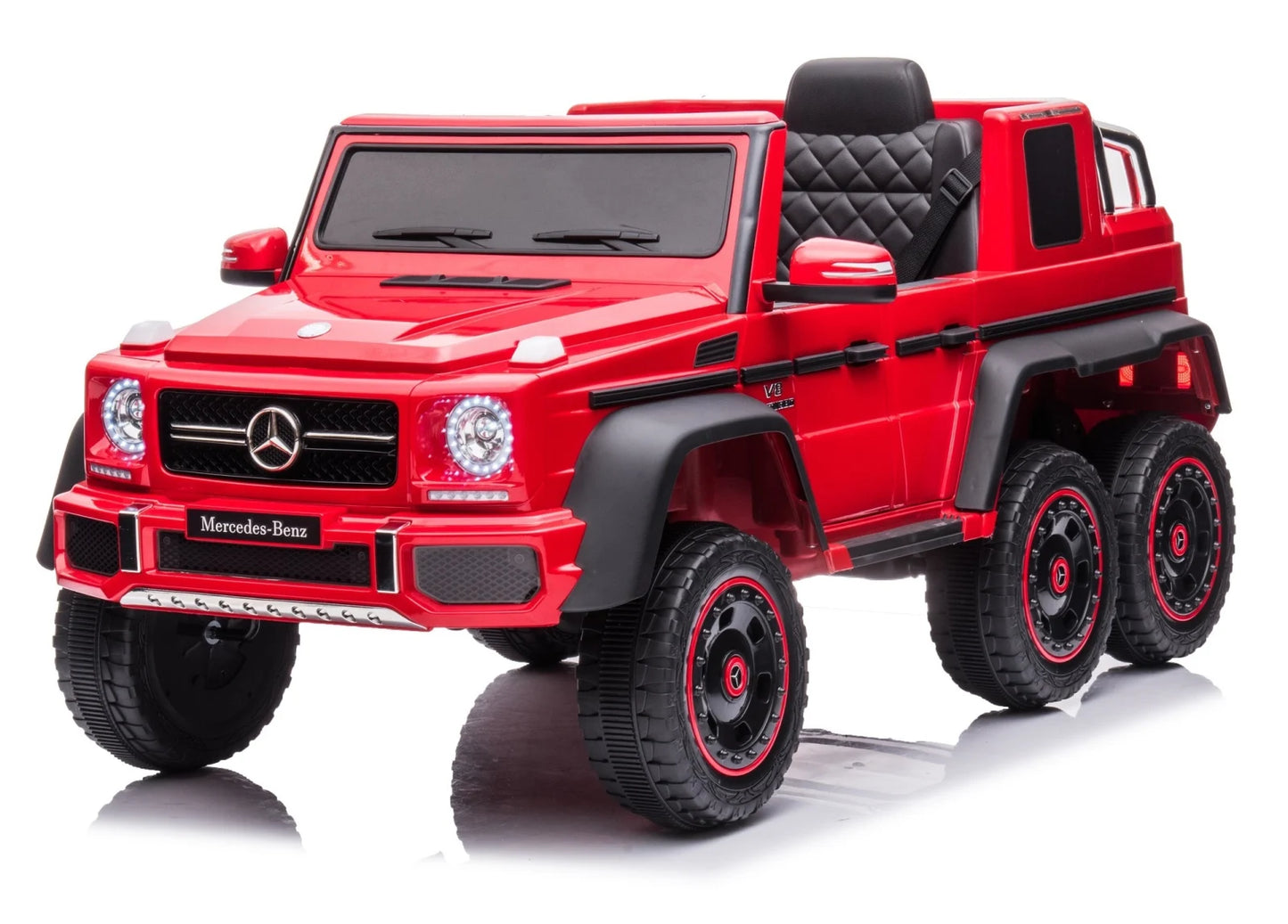 Masinuta electrica Mercedes G63 6x6 210W 12V 10Ah Premium, rosie , ATV COPII, COPII
