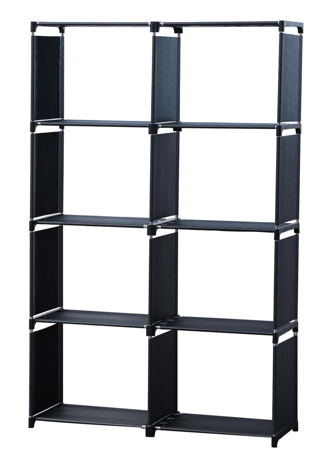 Raft multifuncțional cu 8 straturi și suport de depozitare (85x125cm) - negru