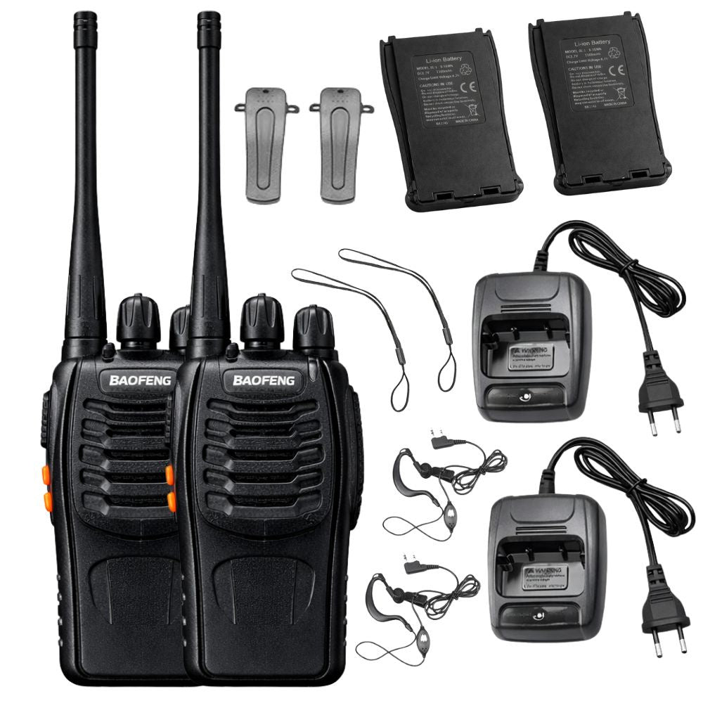 Set 2 Statii Radio Baofeng BF-888S 1500mAh Walkie Talkie Profesional UHF 400-470MHz Raza pana la 8KM VOX 16 Canale Incarcator Inclus