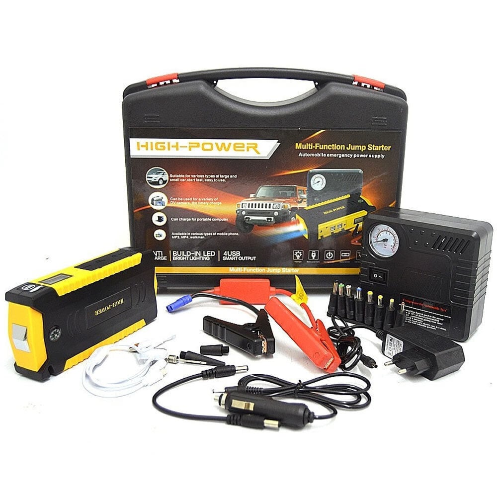 Starter auto portabil 12V, 16800mAh, 350A, Power Bank USB și lanternă LED