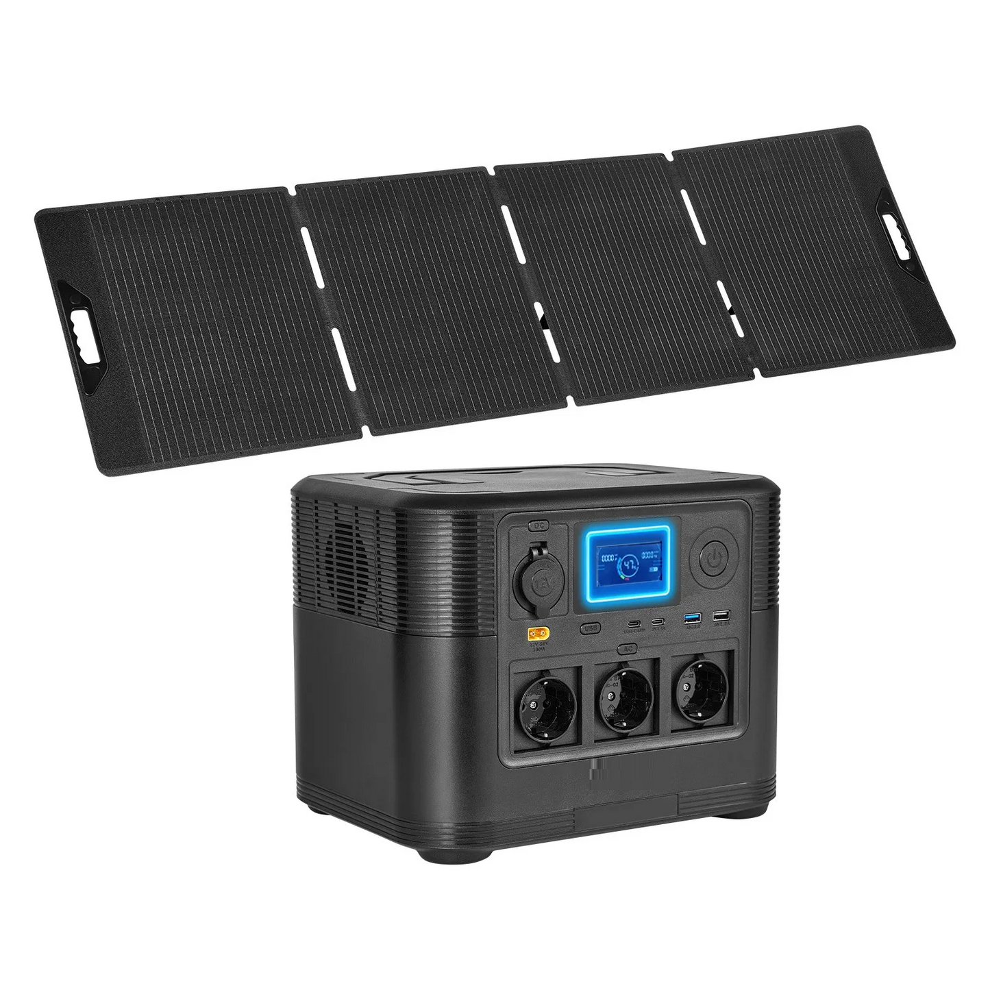 Statie de alimentare portabila cu panou solar de 200W, statie de alimentare cu generator solar de 1200W, baterie de rezerva LiFePO4 de 806Wh cu 9