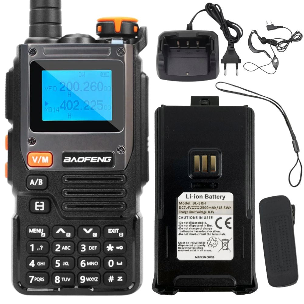 Statie Radio Baofeng UV-K61 Pro 2600mAh Walkie Talkie Profesional Multi-Band Raza pana la 30KM USB-C VOX NOAA 999 Canale
