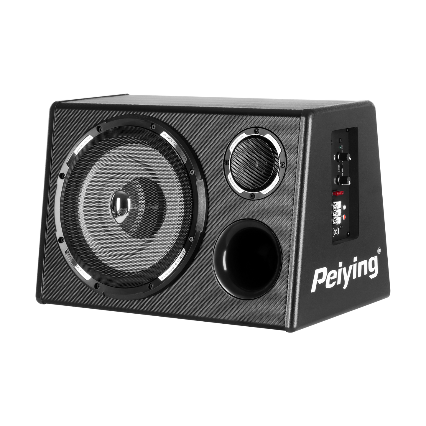 Subwoofer Auto cu amplificator incorporat, Activ Peiying PY250QA 10 (25 cm) 200W cu Amplificator Încorporat, Incintă Bass Reflex