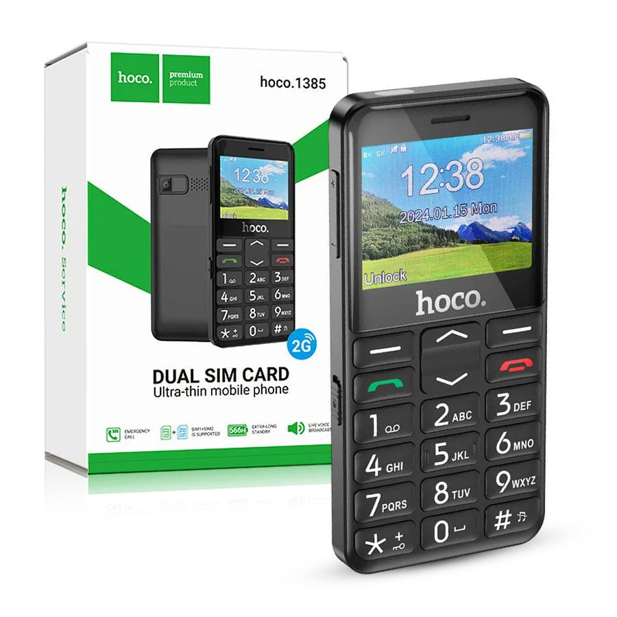 Telefon mobil pentru seniori batrani, taste mari Hoco, Retea 2g