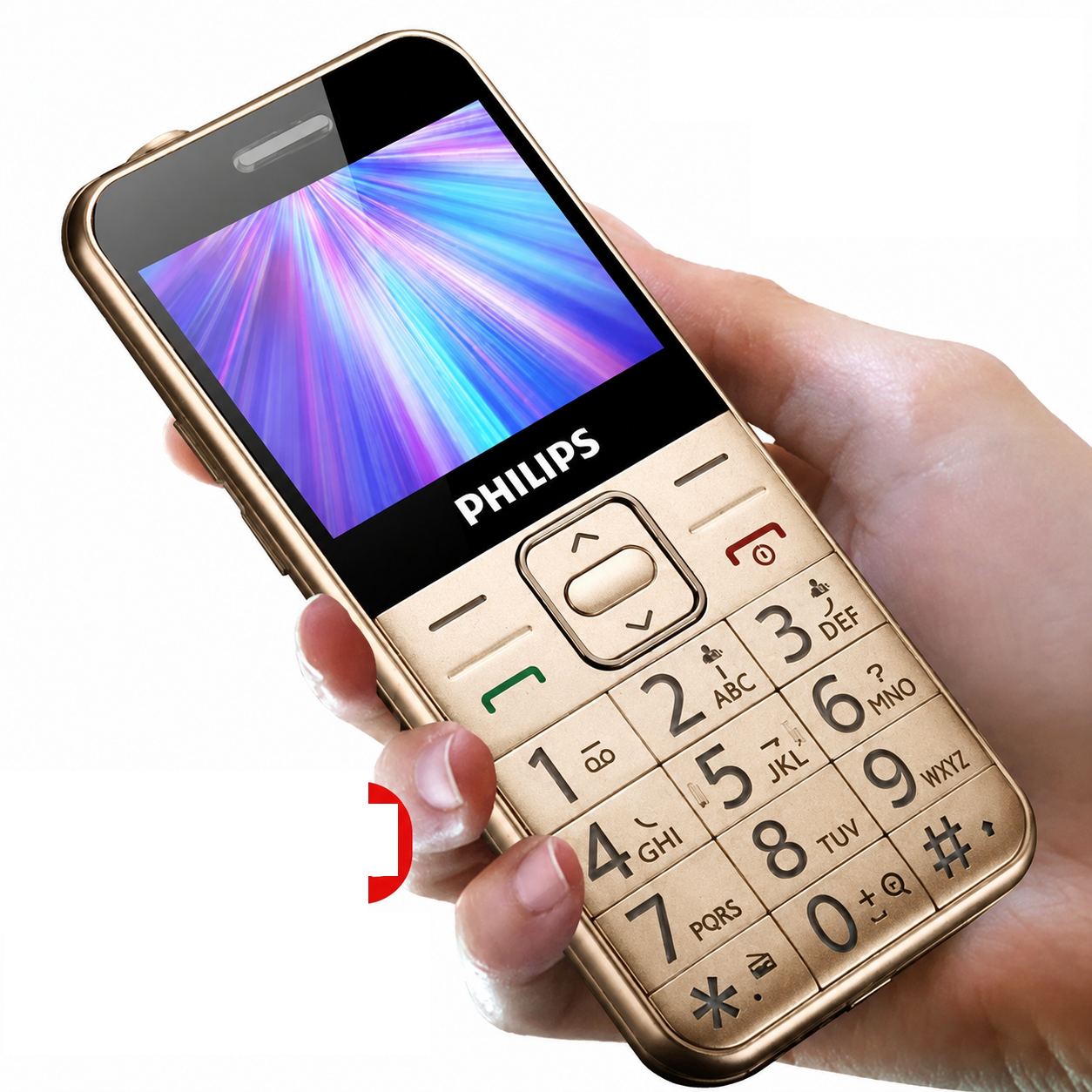 Telefon Philips E171, telefon cu butoane, telefon batrani, seniori , Gold