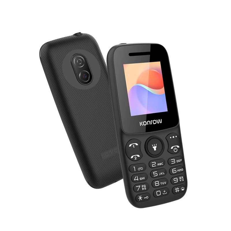 Telefon Konrow MOBY Black, 2G Telefon cu taste butoane