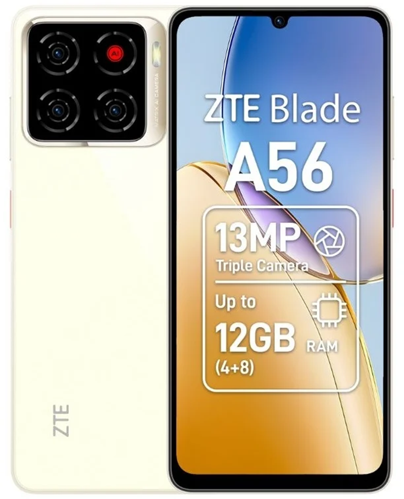 Telefon ZTE Blade A56, 4g, Display 6,75 90Hz, 128gb , 4gb ram, Gold