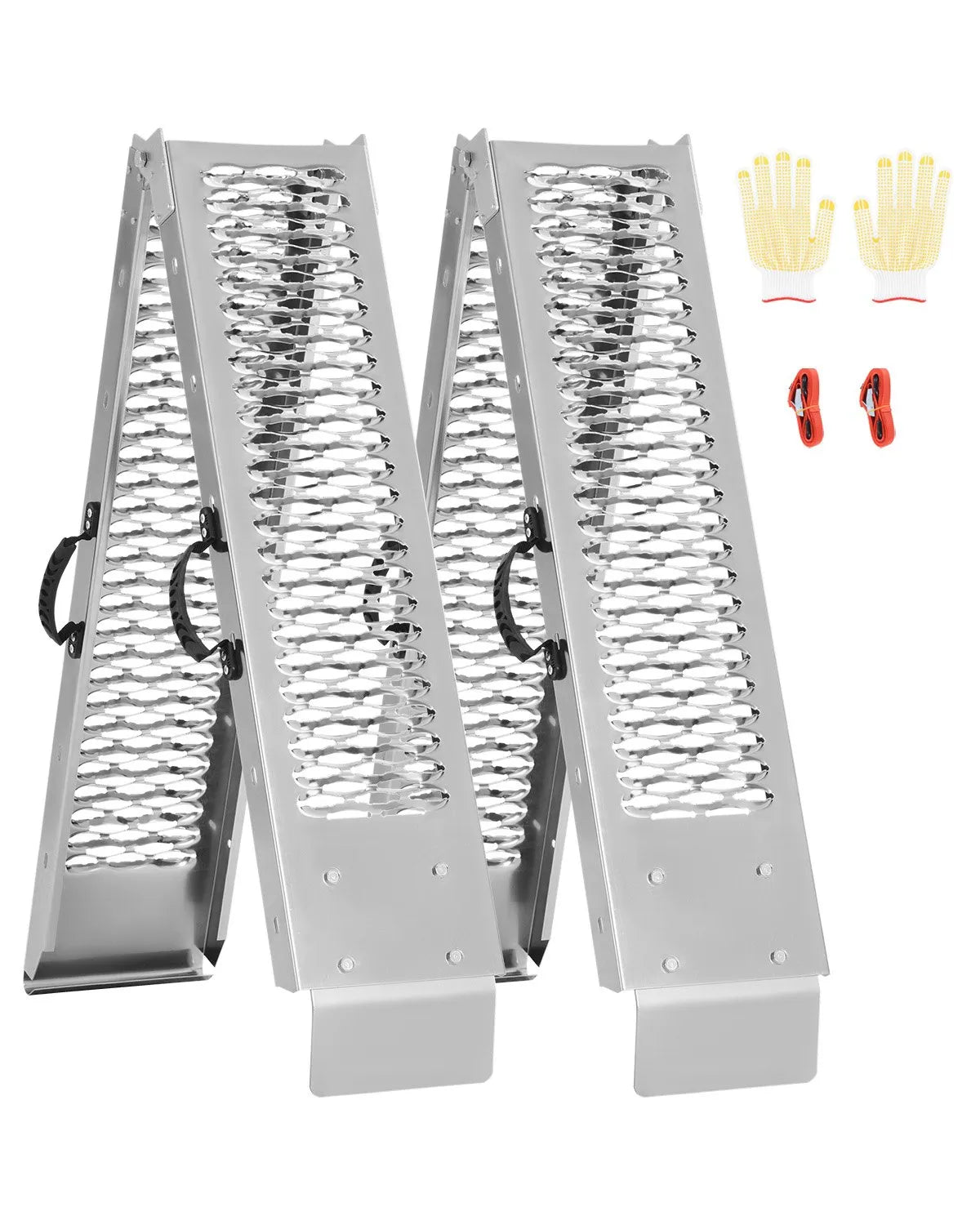 Set 2 rampe încărcare pliabile din oțel, 193   25 cm, capacitate totală 453 kg