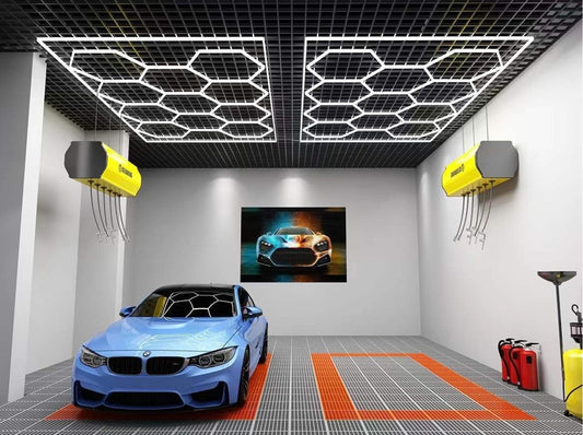 Set Lumini LED Hexagonale 615W 6000K pentru Tavan Garaj   Service   Showroom - Iluminare Profesionala Ultra Bright
