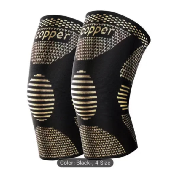 Set 2 Genunchiere Compresive Copper - Elastice, Respirabile, Sport și Utilizare Zilnică