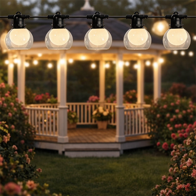 Ghirlandă LED exterior 8 m, 10 becuri, lumină caldă 3000K - Terasă, grădină și balcon