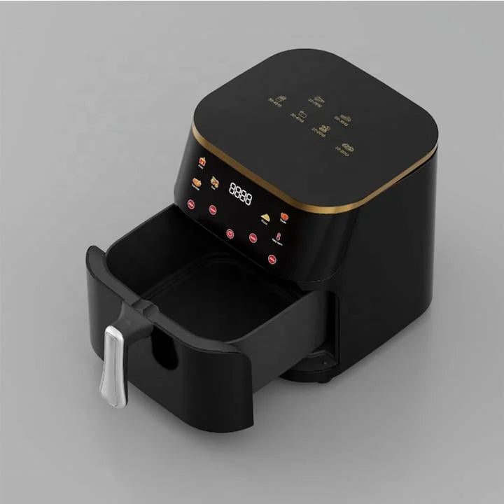Friteuza cu aer cald 10L, XXL Digital Air Fryer, Gatire fara ulei, 2400 W, 6 programe presetate, Afisaj digital, Negru