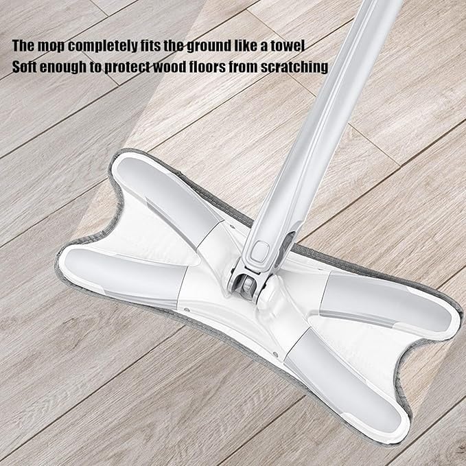 Mop cu sistem de storcare rapida, Microfibra 36 CM, Pentru curatenie Profesionala interior/exterior praf si substante lichide cu spalare, Tija reglabila din otel inoxidabil, Gri