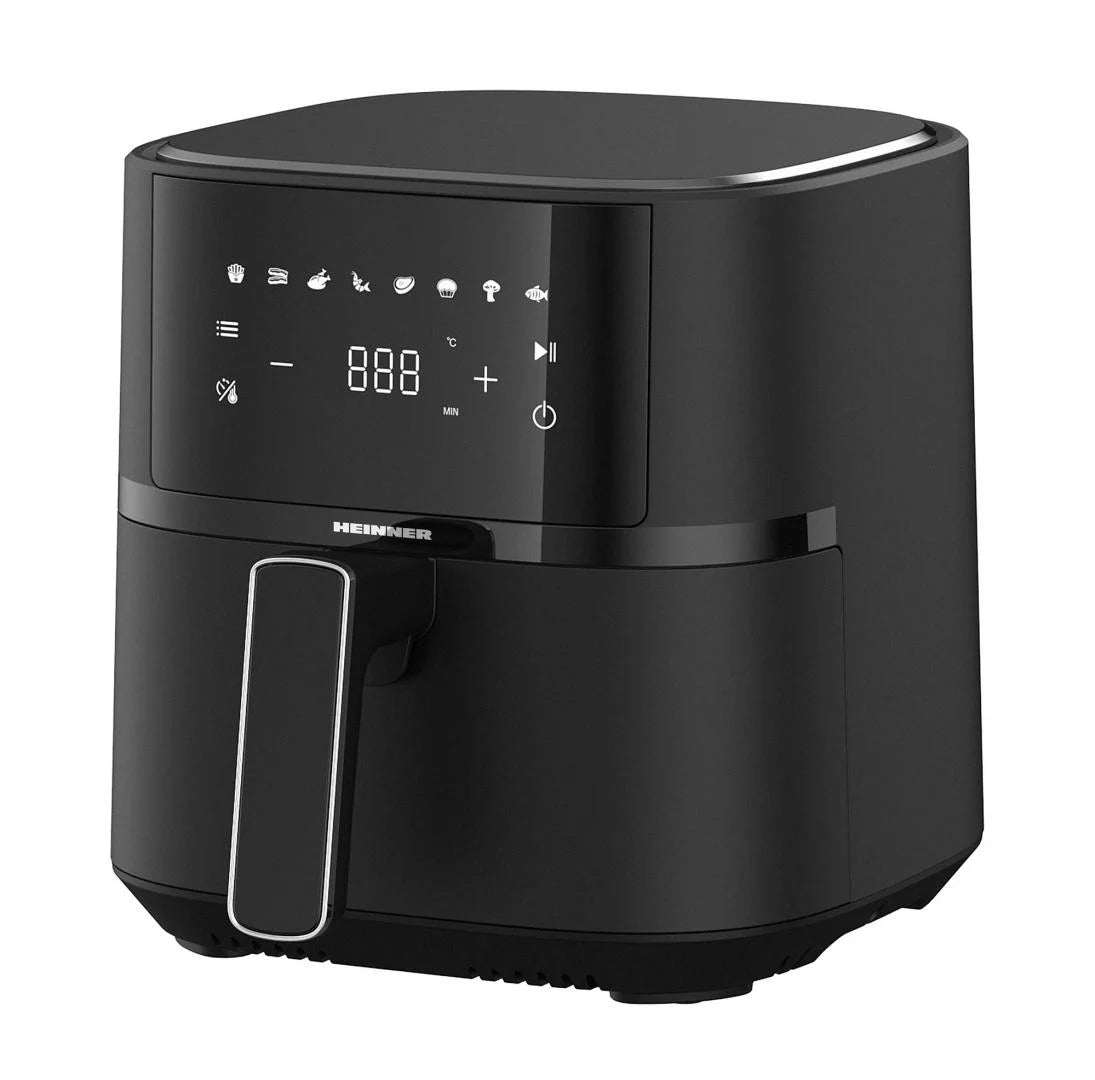 Friteuza cu aer cald Heinner HAF-B4BK1500, 1500w, capacitate cos 4l, termostat reglabil 80-200 grade display digital, Negru - HEINNER