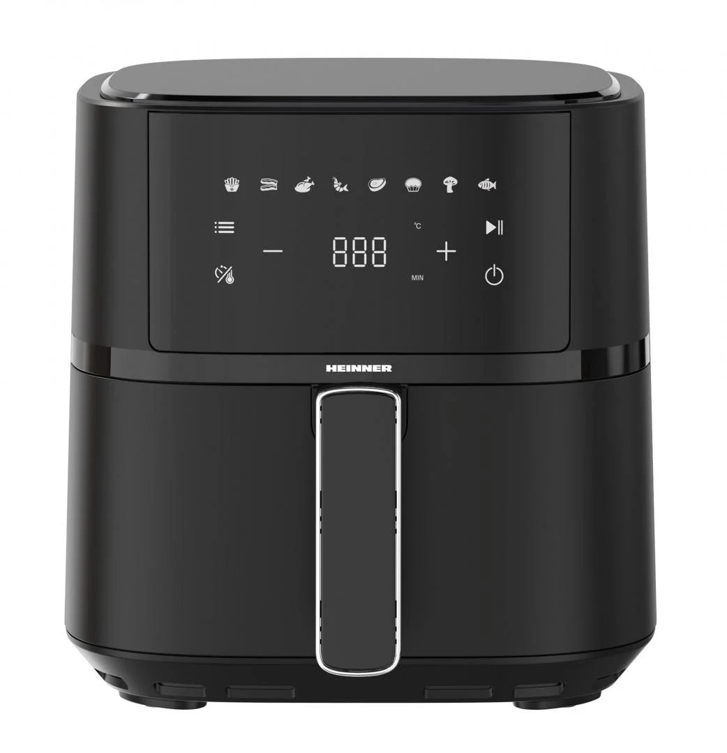 Friteuza cu aer cald Heinner HAF-B4BK1500, 1500w, capacitate cos 4l, termostat reglabil 80-200 grade display digital, Negru - HEINNER