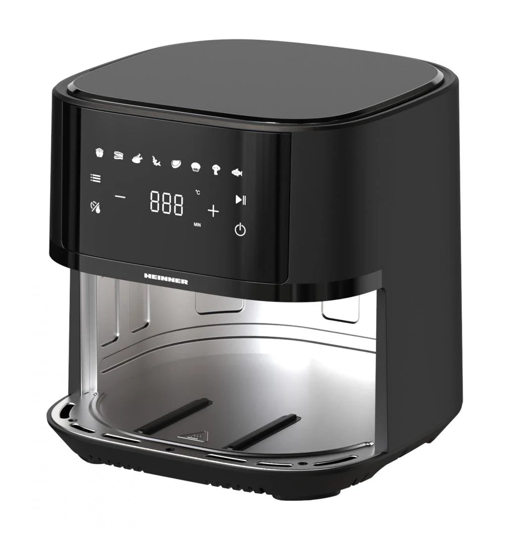 Friteuza cu aer cald Heinner HAF-B4BK1500, 1500w, capacitate cos 4l, termostat reglabil 80-200 grade display digital, Negru - HEINNER