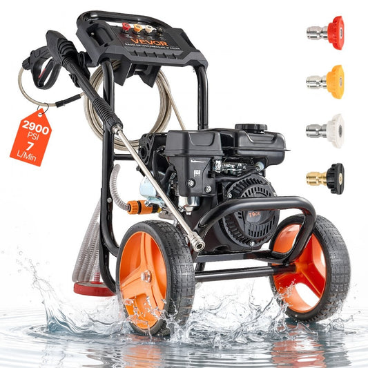 Aparat de spalat cu presiune 2900 PSI pe benzina 7L min profesional cu 4 duze
