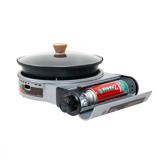 Aragaz camping cu oala si capac sticla , putere 2.3kw, aprindere electrica , Camping, cort, overlanding, offroad
