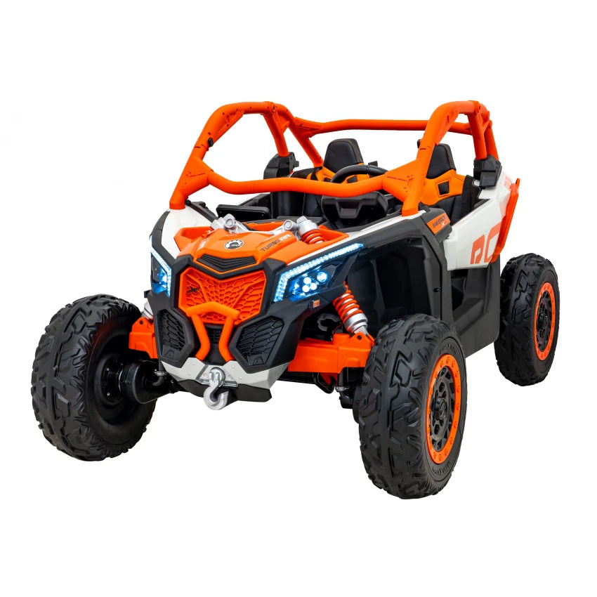 ATV copii, UTV Copii Buggy Maverick Turbo RR Orange, 4x4, 800w, Scaune Piele, 2 Locuri