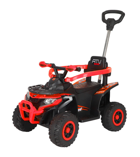 ATV electric copii 4 in 1 cu maner 6V 35W, telecomanda, mini quad electric, rosu