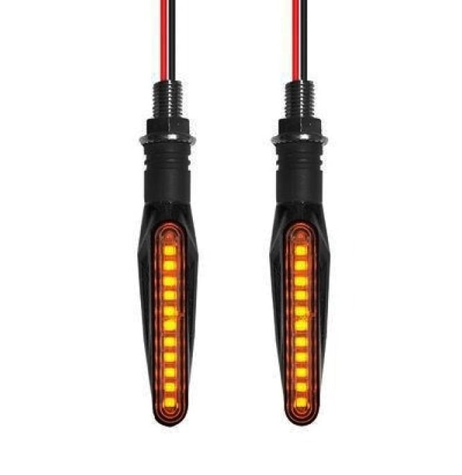 Semnalizare moto 12V cu functie de lumina de zi alba si semnalizare galbena, semnalizare atv
