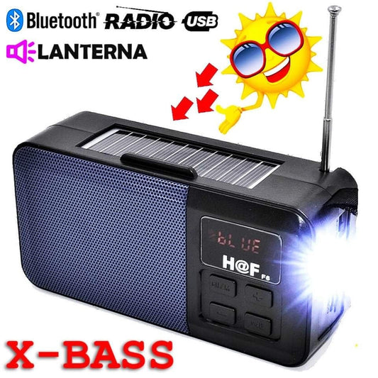 Boxa portabila, Radio portabil , Incarcare solara, Bluetooth, Lanterna, USB, Card, AUX, Negru  radio pescuit  cort