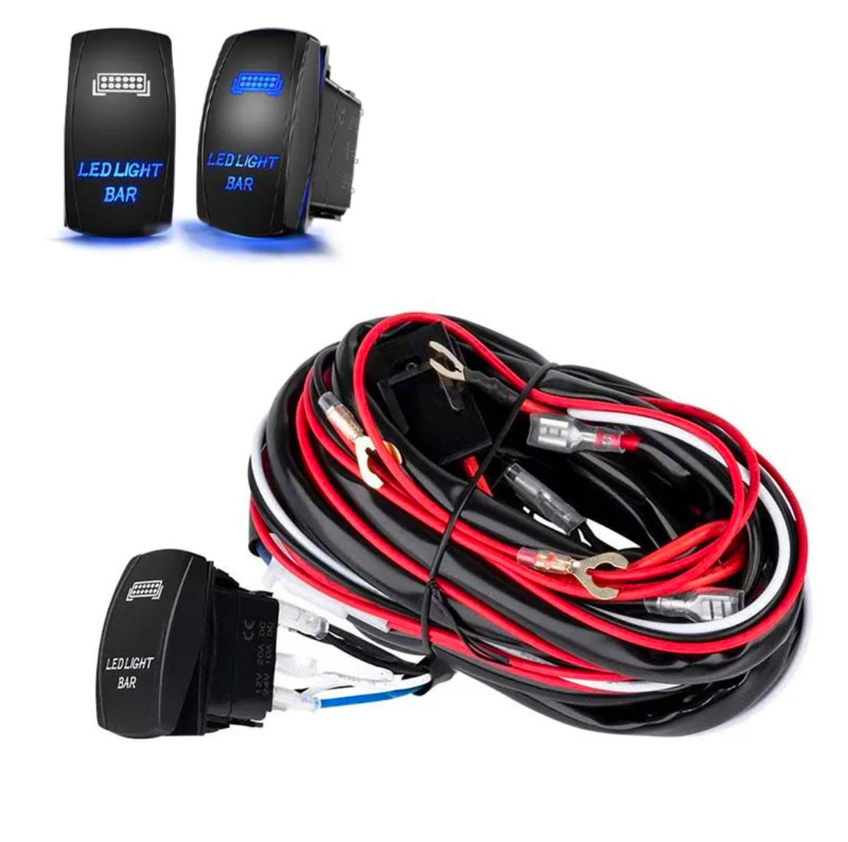 Cablaj Led bar Proiectoare Led cu buton Rocket Swich, 12v, pentru atv, utv, Polaris can am  Cf Moto  Segway