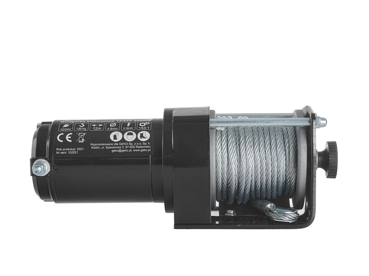 Troliu atv cu cablu otel pentru ATV, 12v 3000lbs, si Telecomanda