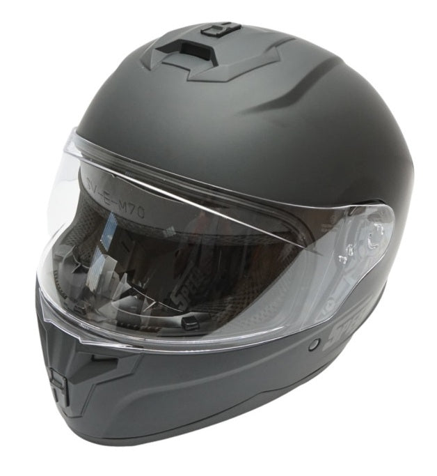 Cască Moto Integrală Grit Neagră cu Vizieră Transparentă, Mărimea L, Omologată ECE
