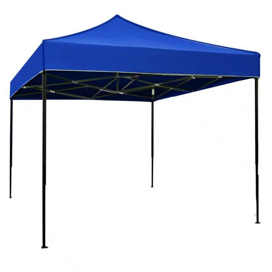 Cort Pavilion 3x3m Pliabil Albastru, Cadru Metal, Sistem Tip Acordeon, Impermeabil - Montare Rapida