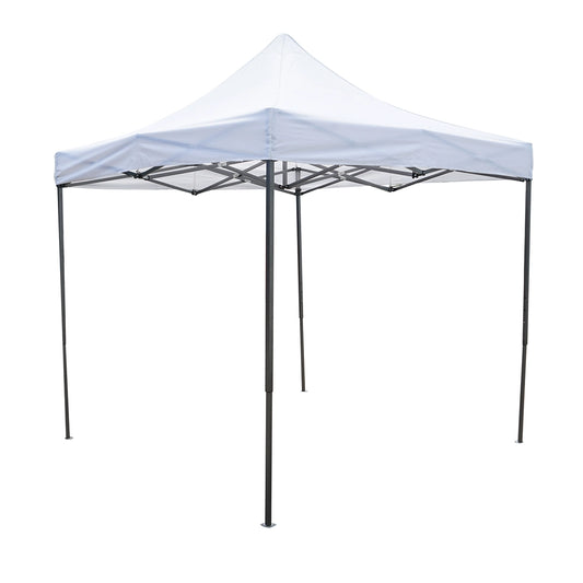 Cort Pavilion 3x3m Pliabil ALB , Cadru Metal, Sistem Tip Acordeon, Impermeabil - Montare Rapida