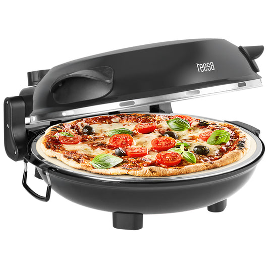 Cuptor Pizza Electric Teesa Supreme Fun 1200W, 420 C, Piatră Ceramică 31cm, Temperatură Reglabilă