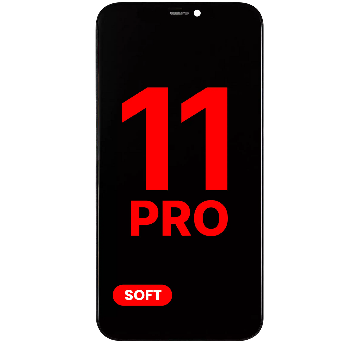 Ecran Display iPhone 11 Pro Soft OLED XO7 cu Touchscreen, Ramă și Suporturi Montaj - Negru