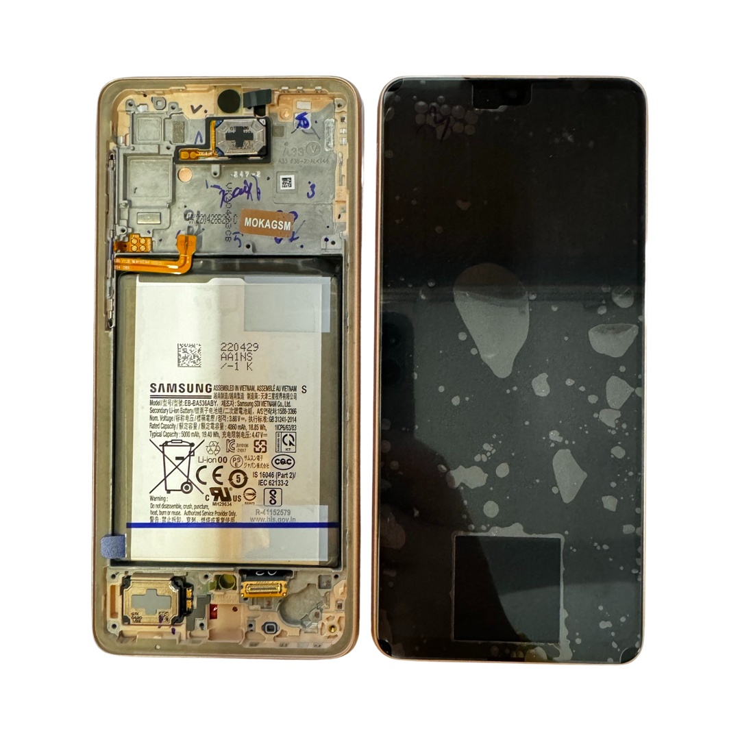 Display Samsung Galaxy A33 5g cu Rama si ACUMULATOR Peach