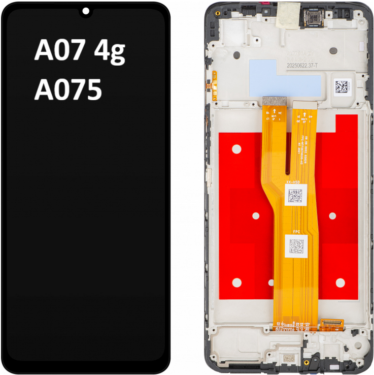 Display Samsung Galaxy A07 4G A075, cu Rama, Negru, Original GH81-28044A, ecran complet