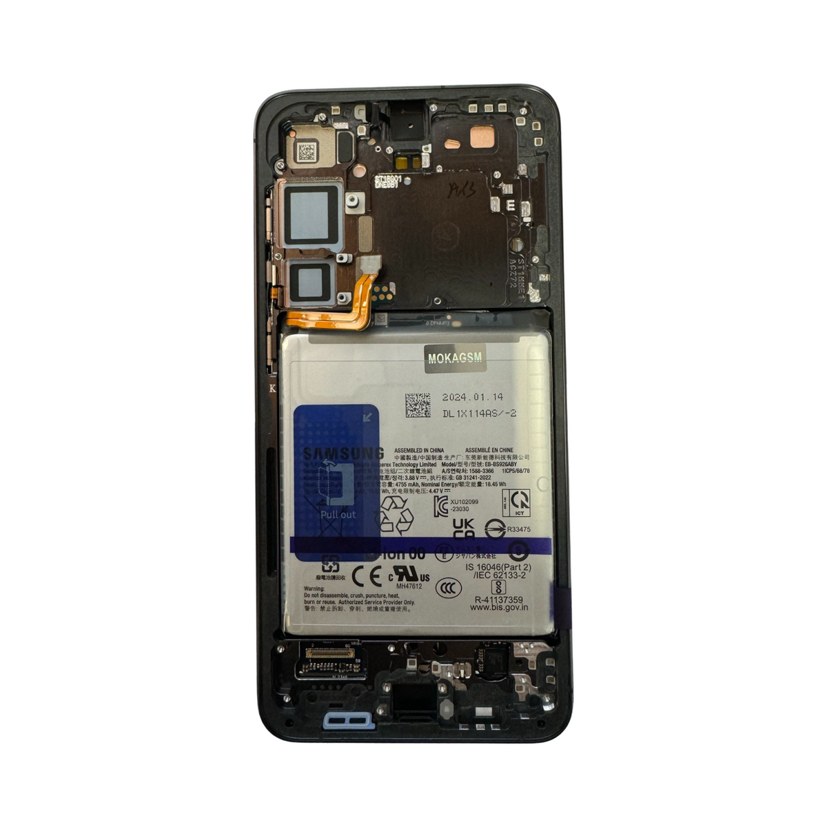 Display Samsung Galaxy S24 Plus S926 Cu rama si Acumulator, Black Onyx, Original Service Pack
