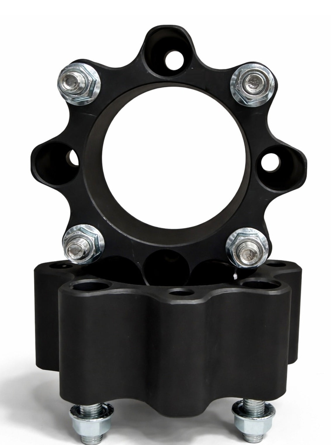 Distantiere ATV 50mm 4x110 CF Moto - Aluminiu Forjat Negru, Centrare 90.2, cu 8 Piulite M10x1.25 - Set 2 Bucati